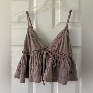 Urban Outfitters Taupe Camisole with Lace Detail